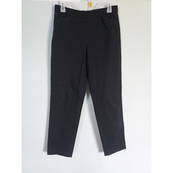 Lands End Womens Slim Leg Stretch Pull On Pants Size 4 Lot Of 2 Black - Gray - Picture 2 of 7